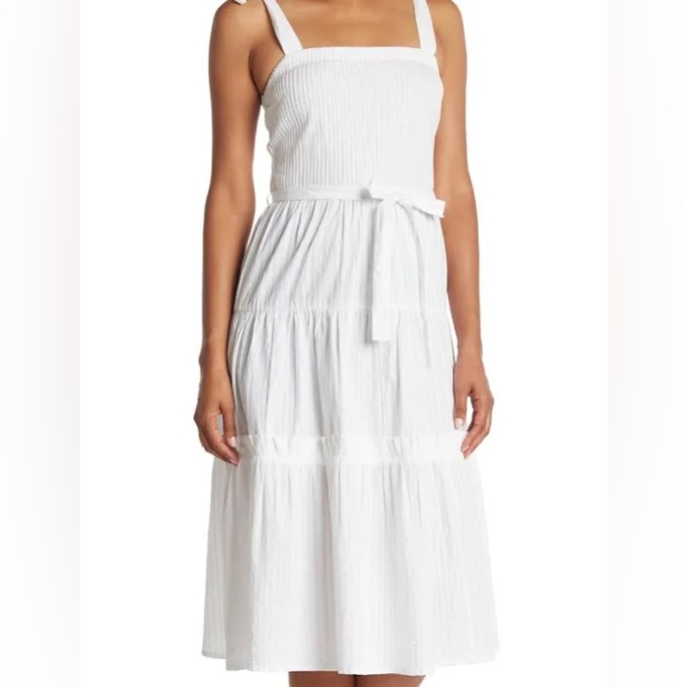 Topshop Women's Pintuck Tie Waist Midi Dress